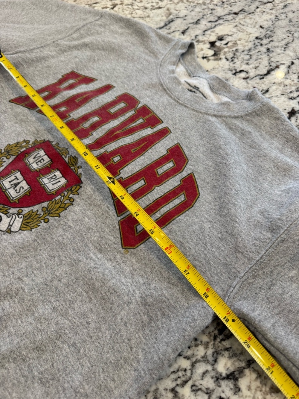 Harvard Cropped Sweatshirt Gray Crewneck Ivy League Graphic Size S - Picture 8 of 9